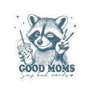 Whimsical Good Moms Kiss-Cut Stickers - Fun Wall Decor, Laptop Decal, Gift for New Moms, Cute Feminine Art, Holiday Greetings