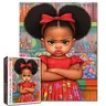 Tucocoo 1000-Piece Cardboard Jigsaw Puzzle for Adults - Pouty Afro Girl with Bow, Colorful Sweets Background, Playful Attitude, 1000pc Brain Boost, Relaxing Family Game, Home Decor Gift (27.5x20in/70x50cm), Jigsaw Puzzles