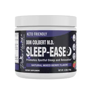 Dr. Colbert, MD Sleep-Ease Powder | Mixed Berry Flavor | by Divine Health | KSM-66 Ashwagandha | 5-htp | 5mg Melatonin | Lemon Balm | L-Theanine | Sugar Free | 30 Day Supply | 5.29 oz