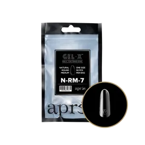 APRES Gel-X Natural Round Medium 2.0 Refill Bag Size 7