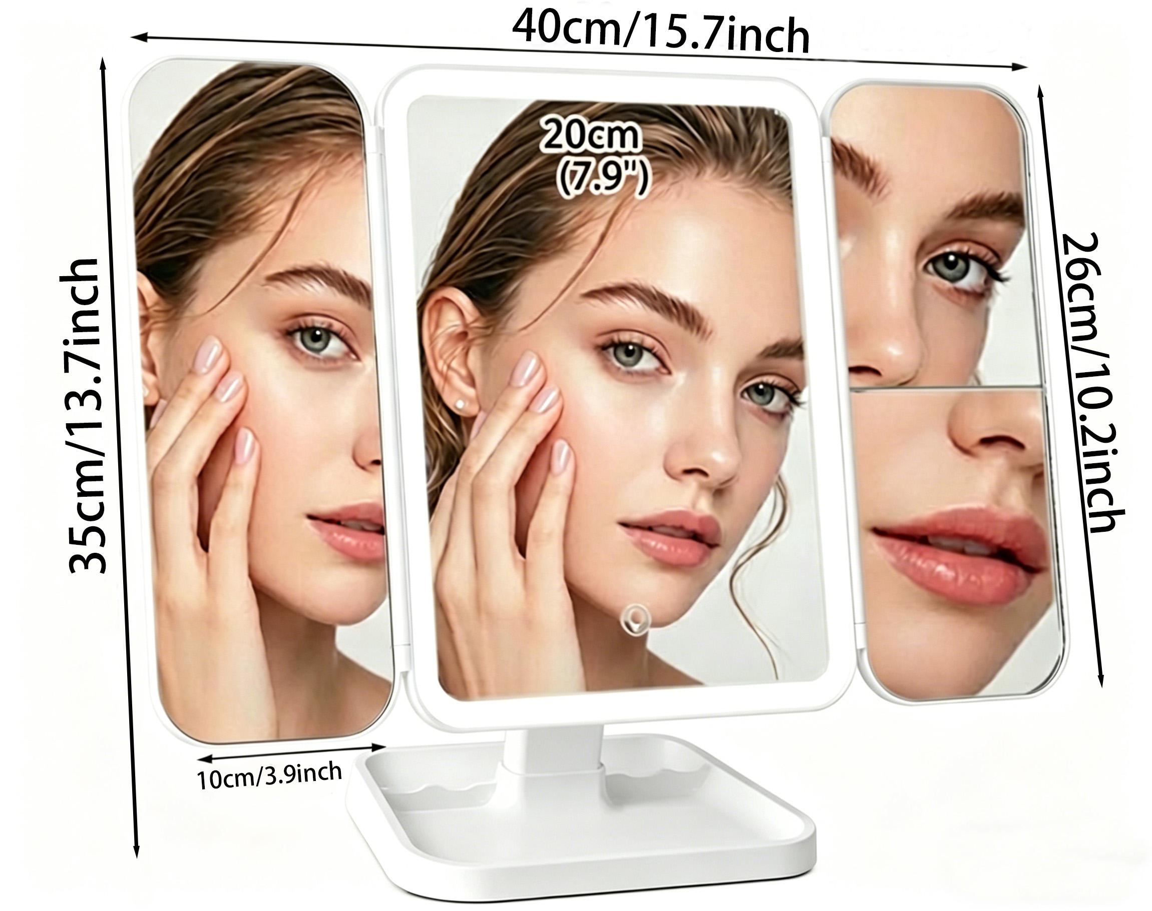 Summervibes Foldable LED Makeup Mirror, 3 Light Modes, 2X/3X HD Magnification, Touch Dimmable, 360° Rotatable, Portable Vanity Mirror, Exquisite Gift Box, Ideal Gift for mom and girlfriend Summervibes Foldable LED Makeup Mirror, 3 Light Modes, 2X/3X HD Magnification, Touch Dimmable, 360° Rotatable, Portable Vanity Mirror, Exquisite Gift Box, Ideal Gift for mom and girlfriend