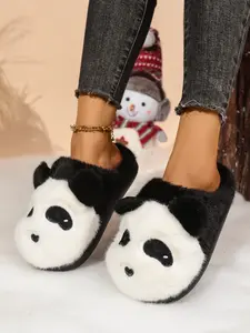Cute Panda Plush Slippers, Non Slip Slippers, Comfortable Warm Indoor Shoes, Unisex Winter Footwear, Unique Animal Design, All-Season Wear