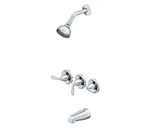 Project Source Everfield Polished Chrome 3-handle Single function 3.15-in Round Bathtub and shower Faucet ( Valve Included ) (open box)