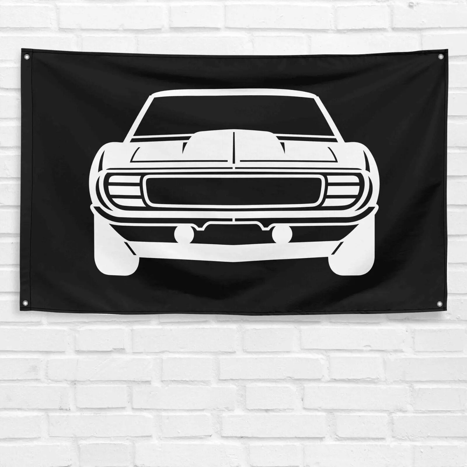 Unbranded & Handmade Vibrant Polyester Fabric 3x5 ft 1st Gen Camaro SS Banner, Car Enthusiast Gift for Dad, Man Cave Garage Wall Decor