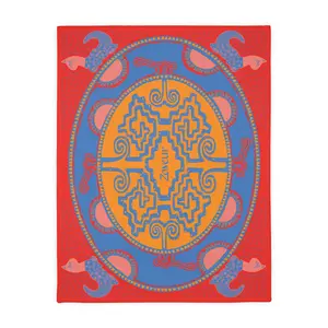 Colombian Dreams Geometric Aztec Medallion Blanket | Two-Sided Velveteen Microfiber