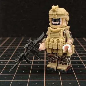 1:36 Scale Tactical Special Forces Figure - 1.6in Building Block Collectible with Assault Rifle & Gear