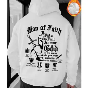 Man of Faith Hoodie (on back) – Full Armor of God Christian Hoodie, Unisex Graphic Pullover