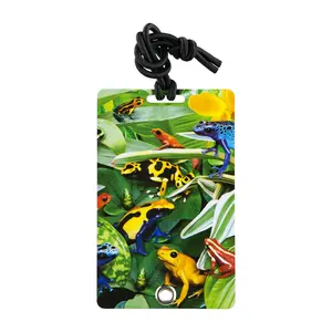 212 MAIN PVC Luggage Tag - Stylish Design, Secure Closure, Hidden Compartment, Elastic Cord, Personal Info Protection for Backpacks, Pet Carriers