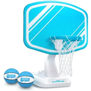 GoSports Splash Hoop PRO Swimming Pool Basketball Game - Includes Poolside Water Basketball Hoop, 2 Balls and Pump – Aqua