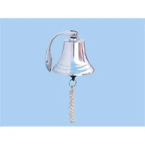 212 MAIN Nautical Chrome Hangable Hanging Harbor Bell - 5.5 in. Handcrafted Functional Accent, Home & Office Furniture Decor