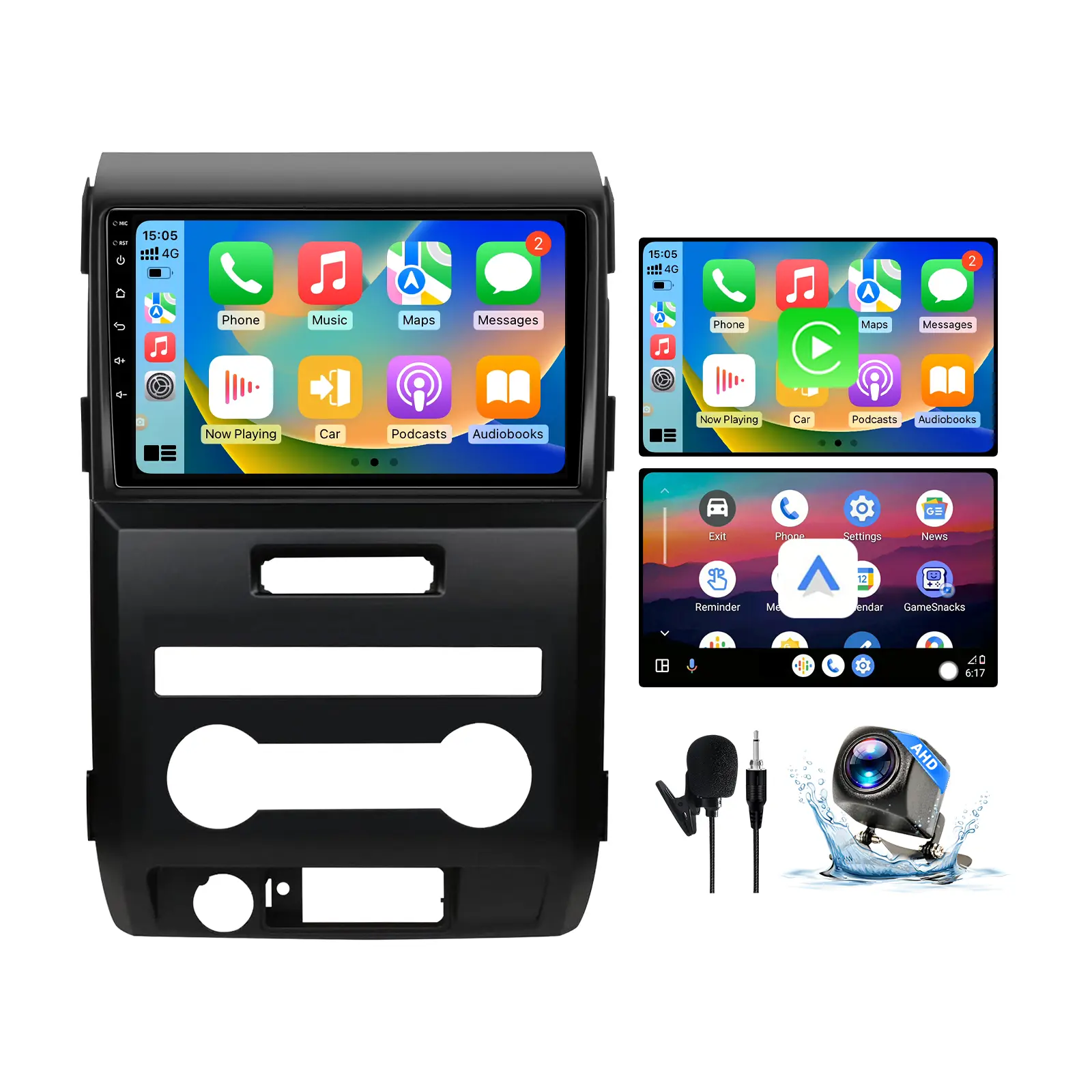 Car Stereo for Ford F150 2009-2014 Radio Upgrade: 9 Inch Touchscreen Car Radio with Wireless CarPlay & Android Auto, 2G+64G, GPS Navigation, Head Unit with Bluetooth, WiFi