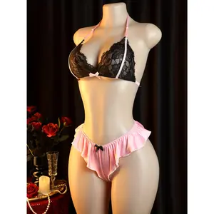 Women's Erotic Costume, Lace Sexy Lingerie Set, Seductive Bikini Set