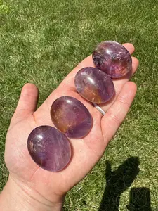 Ametrine Palm Stone - Ametrine Worry Stone - Tumbled Ametrine Gemstone - Citrine and Amethyst Crystal - Ametrine Crystal Palm Stone