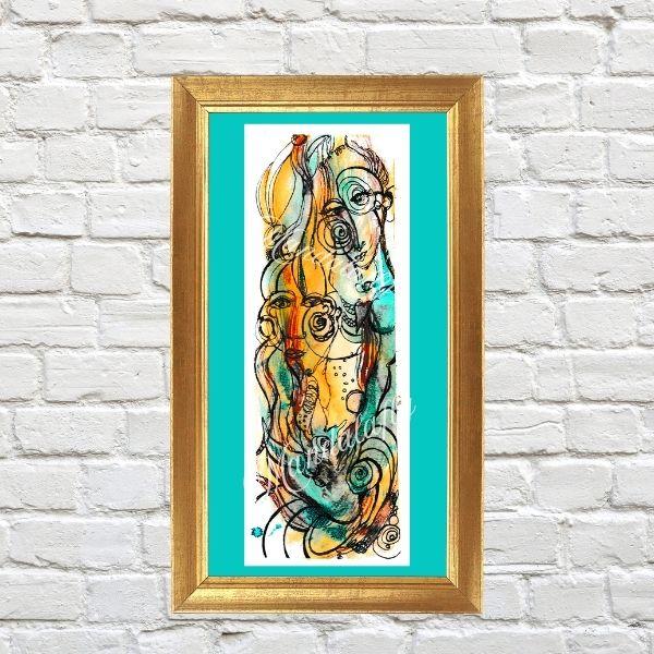 Aquaticans Fine Art Print by Michelle Crisanti Visionary Pen and Ink Drawing on Museum-Quality Paper Limited Edition with Certificate of Authenticity Ideal for Mythology Lovers and Sacred Spaces