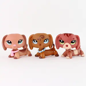 3PCS Mini Dachshund Figurines - Adorable Wiener Dog Toys with Dress-Up Accessories, Collectible Playset for Kids, Cake Toppers & Party Favors