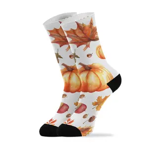 Men's Fall Leaves Acorns and Pumpkins Thick and Soft Running Socks - Durable Fabric, Lightweight and Breathable