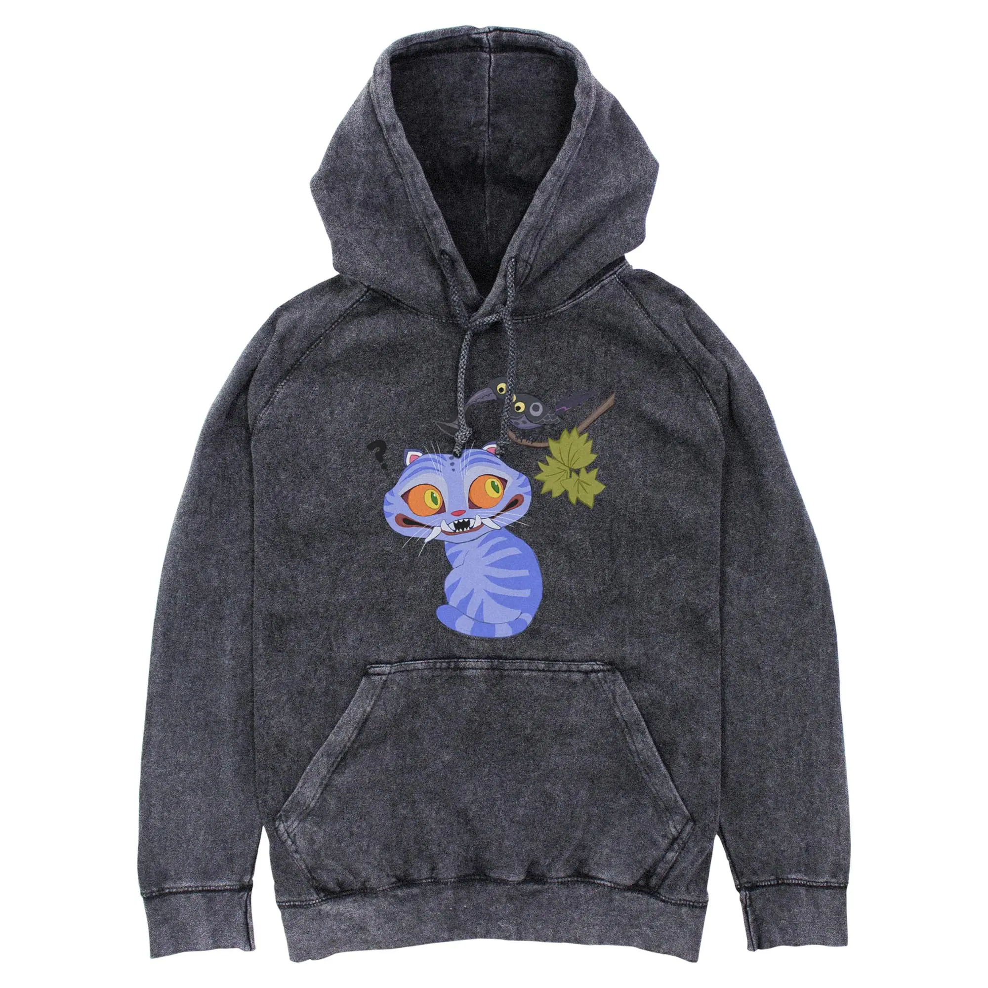 Men's KPop Demon Hunters Derpy and Magpie Lightweight Hoodie, Menswear Long Sleeve Casual Top, Sweatshirt, Sweatshirts, Pullover