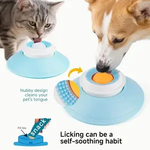 Interactive Dog Cat Toys Pet Cleaning Tongue Licking Plate Smell Sensory Toy Anti Tip Anti Slip Self Entertainment Rotating Slow Feeder Dish Slow Feeding Snack Toy