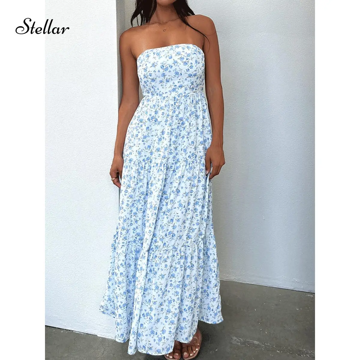 fitted lace wedding dress PRETTYGARDEN Women 2026 Summer Elegant Strapless Maxi Dress Tube Top Dress  A Line Flowy Long Wedding Party Cocktail Dresses(Black,X-Small) at Amazon  Women's Clothing store main image 0