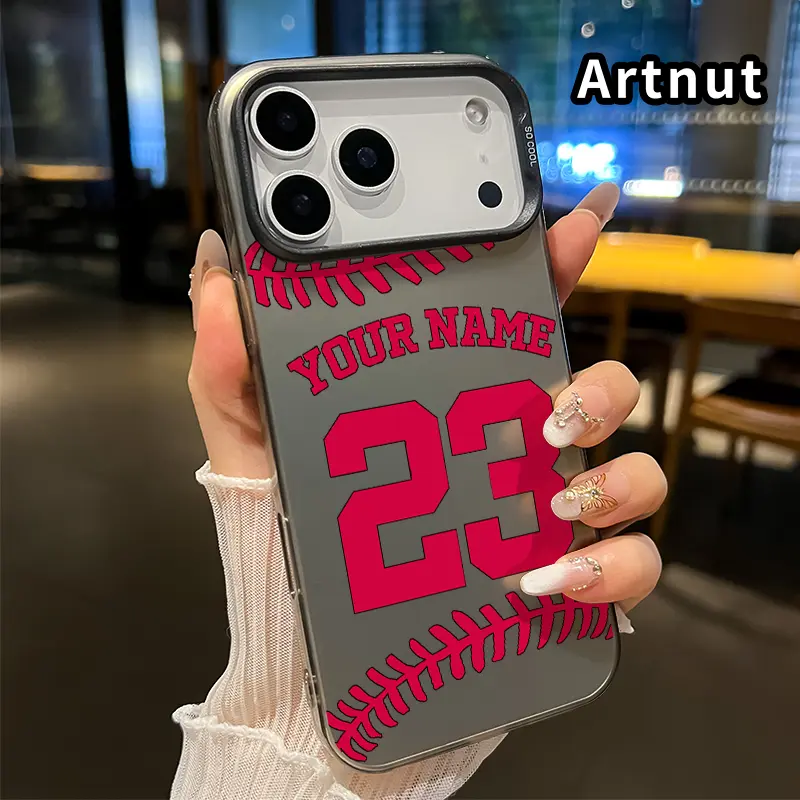 Hard PC Phone Case for iPhone 17 Pro Max 16 Plus 15 14 13 12 11 Air E Baseball Number 23 Pattened Soft Edge Anti-Drop Lightweight Back Cover Gift for boy girl