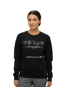 GiGisBlessingsandCo Sonographer Icon Embroidered Crewneck Sweatshirt Soft Breathable Everyday Comfort Black White Light Pink Blue Grey OB Tech Ultrasound Students shirts graphic