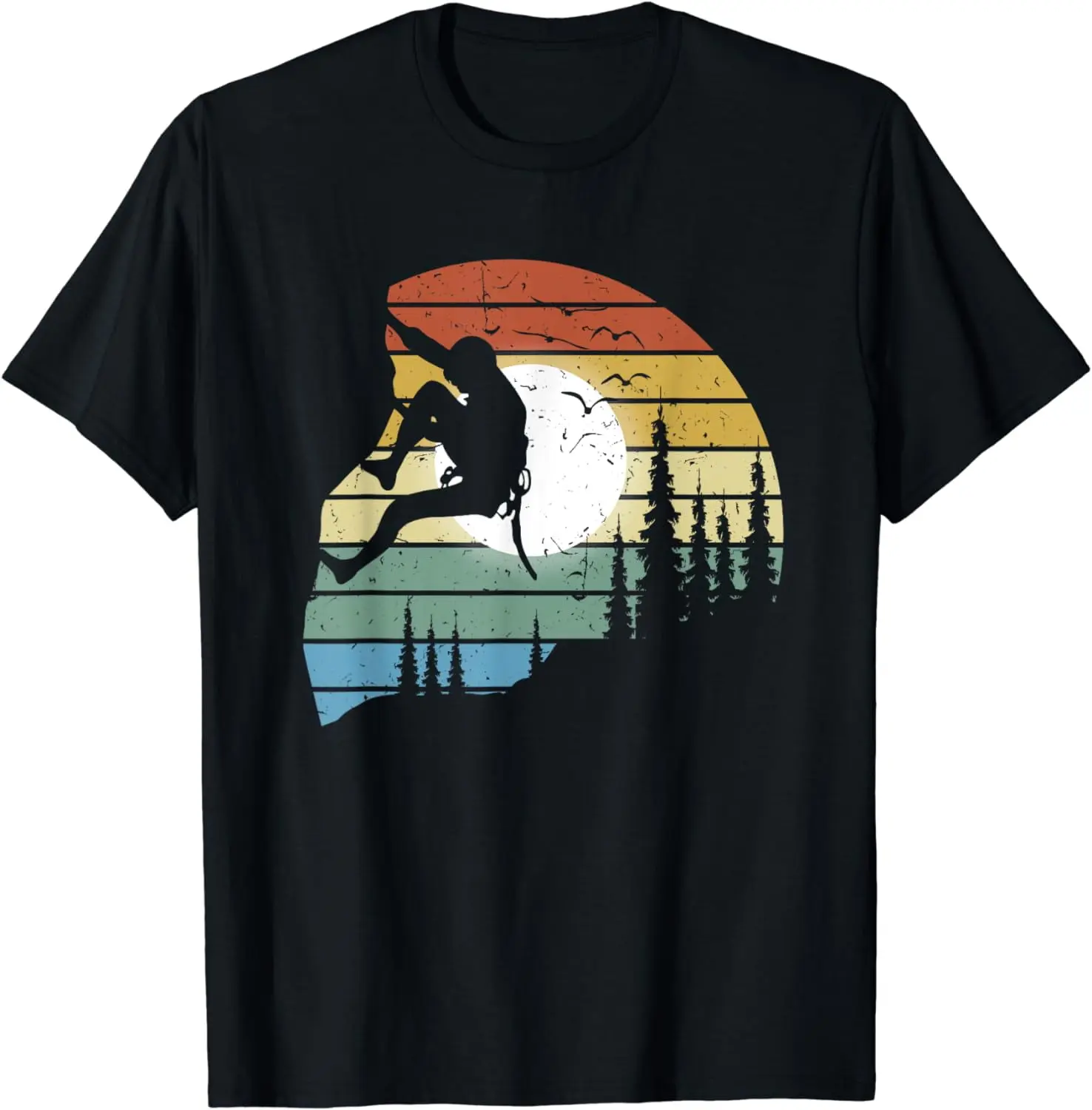 100% Cotton Top Vintage Climbing Bouldering Rock Climber Climbing T-Shirt