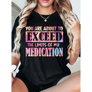 [100% Cotton] Women'S Round - Neck Short - Sleeve T - Shirt/ American Style/ Humorous Quote Design/ Trendy & Sarcastic/ Casual Wear/ Pure Cotton & Breathable T-Shirt For Men And Women 🥇