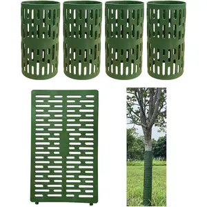 Tree Trunk Protectors Set of 4 Small Breathable & Waterproof Bark Guards for Wildlife Protection Easy Install Versatile for Various Tree Sizes