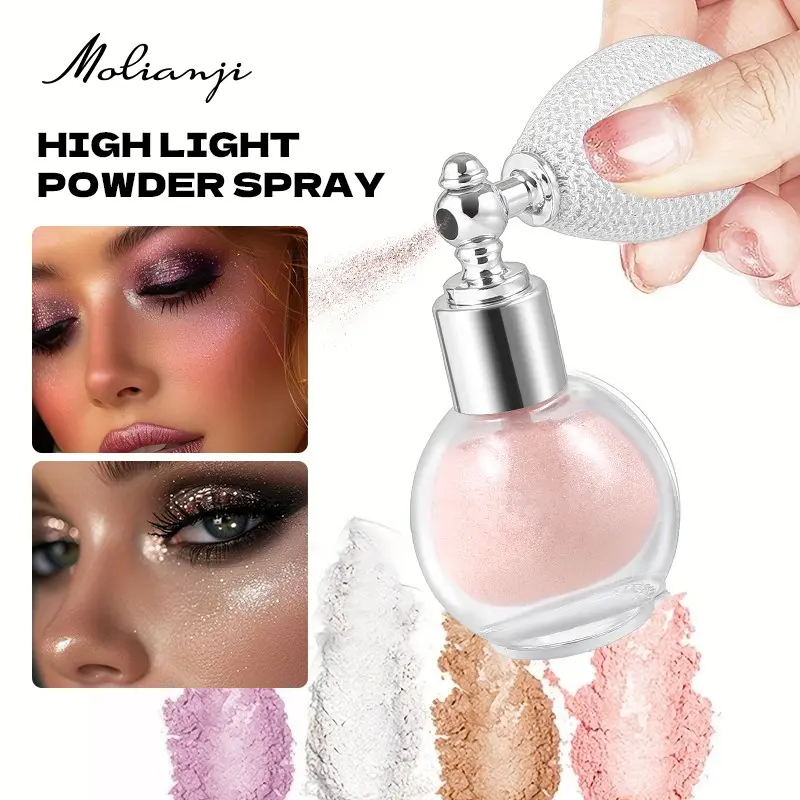 High-Shine Highlighter Powder, Glowy Highlighter, Diamond-Like Glitter, Long-Lasting Radiance, Soft Texture, Face Contour Brightening, Makeup Essential, Cosmetic