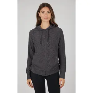 Maternity Heathered Lux Full Zip Jacket - Versatile Design for Maternity Use
