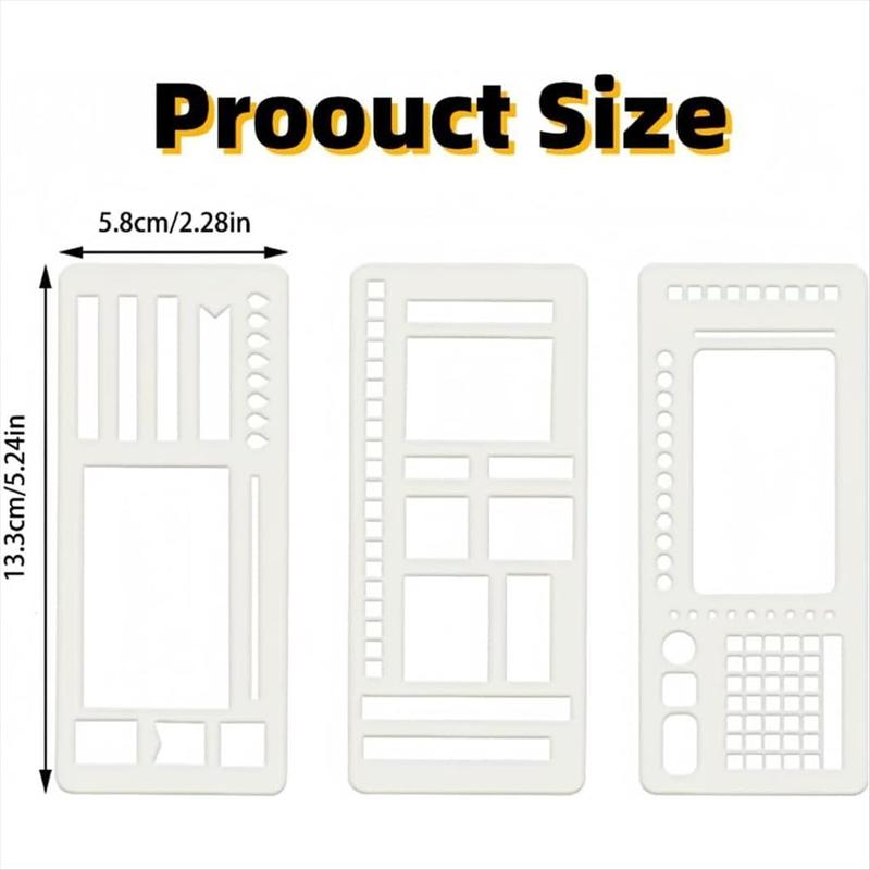 9 Pack Handmade Flexible Record Template Planner Stencils Set Reusable Drawing & Lettering Templates for DIY Craft Christmas New Year Home Use