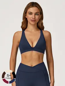 Women's High-Impact Sports Bra, Cross Back Design, Breathable & Comfortable, Ideal for Running & Gym Workouts, Ladies Fitness Apparel, Wireless Sports Bras