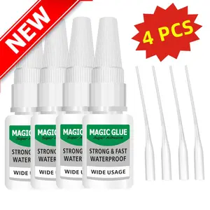 4PCS All-Purpose Super Glue: High-Strength Cyanoacrylate Gel – Instant Bond, Quick-Drying Adhesive for Shoe Repair, Leather, Metal, Plastic & More | Strong Glue for Home, DIY & Industrial Repairs