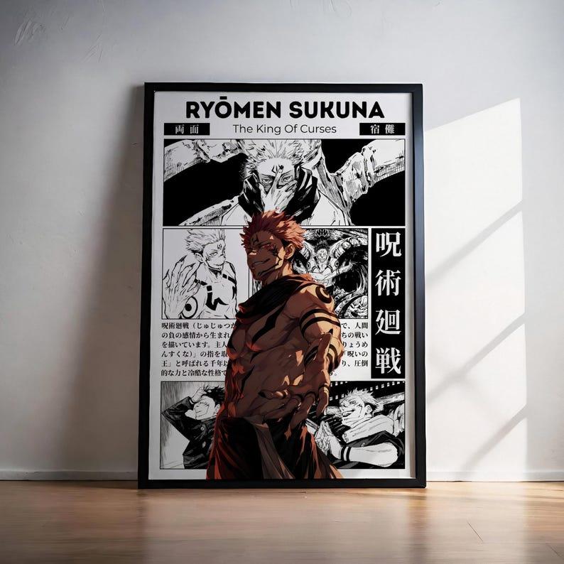 [SALE OFF 35% + FREESHIP] Ryomen Sukuna Jujutsu Kaisen Anime Poster, Manga JJK Wall Artwork Prints, Home Decor Gift