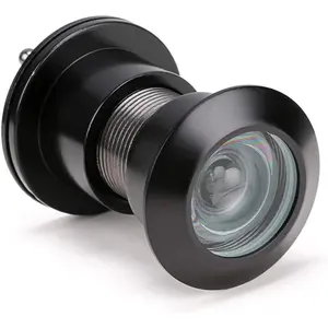Large Door Viewer 220- with Heavy Duty Rotating  Cover, Solid Brass  Peephole for 1.65" to 2.16" Doors for  Office Hotel, Black