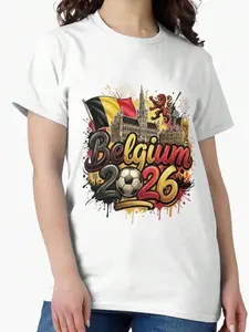 Belgium 2026 World Cup Black T-Shirt | Casual Belgian Soccer Fan Streetwear Top | Premium Cotton Fabric | Bold Patriotic Belgian Aesthetic | Classic Regular Fit | Eye-Catching National Symbols Print | Versatile Daily Wear | Perfect for Belgian Soccer Fans