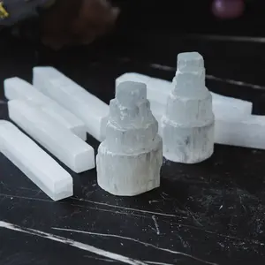 Selenite Clean The Crystal Wand & Tower