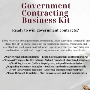 GovCon Essentials Starter Kit for Small Businesses Entering Government Contracting Space with Proposal Outline & SAM Registration Guide Code Printer Checklist