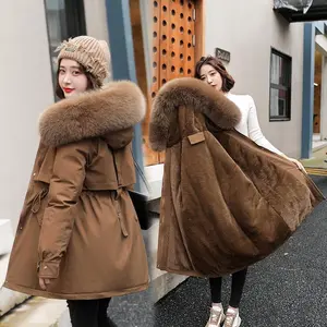 2025 New Elegant Mid-Length Women’s Cotton Padded Jacket/Coat, Fleece-Lined, Thickened Plus-Size Design for Winter