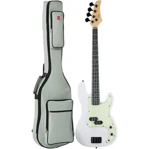 Best Choice Products Full Size Beginner 4-String Electric Guitar Bass Guitar w/ Padded Case