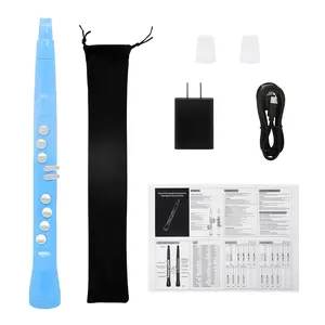 Electric Saxophone, 48-Hole Blowpipe Wind Instrument with LCD Display, Bluetooth-compatible Musical Instrument for Students & Beginners