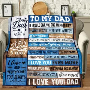 1 Piece Dad'S Birthday Gift Birthday Gift For Dad From Daughter Son Best Dad Gift Soft Blanket Suitable For Bed Sofa Dad Gift Suitable For Nap Office Sofa Sofa Bed Tent Travel
