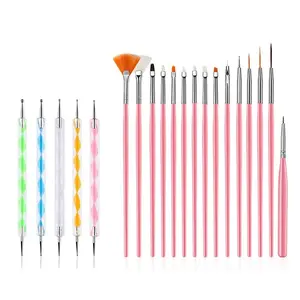 20PCS Nail Art Design Tools, 15PCS Painting Brushes Set with 5PCS Dotting Pens