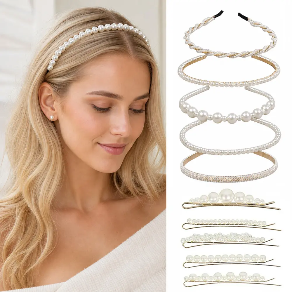 5PCS Pearl Headbands for Women Exquisite, Elegant, and Simple Women's Hair Hoops and Hairband Accessories, Suitable for Daily Use
