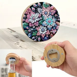 Wooden Magnetic Bottle Opener Bottle Opener & Diamond Painting Fridge Magnet Diamond Painting Refrigerator Magnet Bottle Opener Decorative Kitchen Tool DIY Craft Project for Fridge Decoration & Gifts