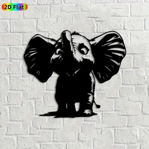 1pc Baby Elephant Metal Wall Art, Cute Baby Elephant Statue Mural, Ideal Gift for New Year, Easter, Animal Decor Enthusiasts, Weather-Resistant Metal Wall Decor Wall Sculptures, Perfect for Living Room Wall & Garden Fence Elephant Enthusiasts