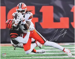 Jerry Jeudy Cleveland Browns Autographed 16" x 20" Diving Catch Photograph - Fanatics Authentic Certified