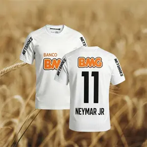 2012 2013 Home White Retro No.11 Neymar Short Sleeve Soccer Jersey