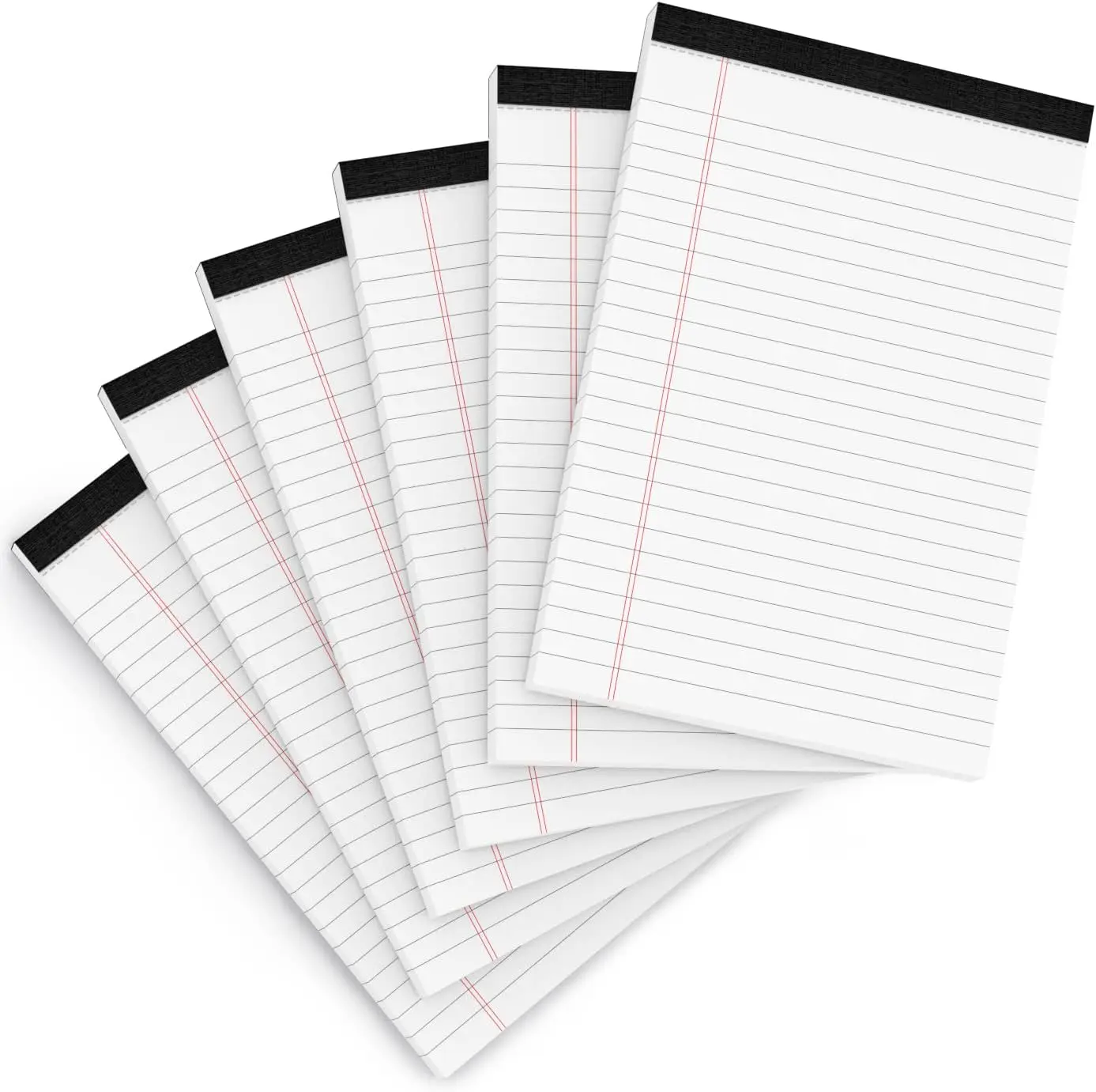 Legal Pads 5x8 Inch College Ruled Notepads 80 GSM Paper 30 Sheets 6 Pack for Office Use and Grocery Shopping Lists