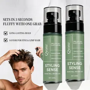 Qyonz Pre-Styling Fluffy Water, Long-Lasting Volumizing Spray for Men, 3-Second Hold, Instantly Adds Volume to Fine, Flat & Limp Hair, Fresh Styling Sense